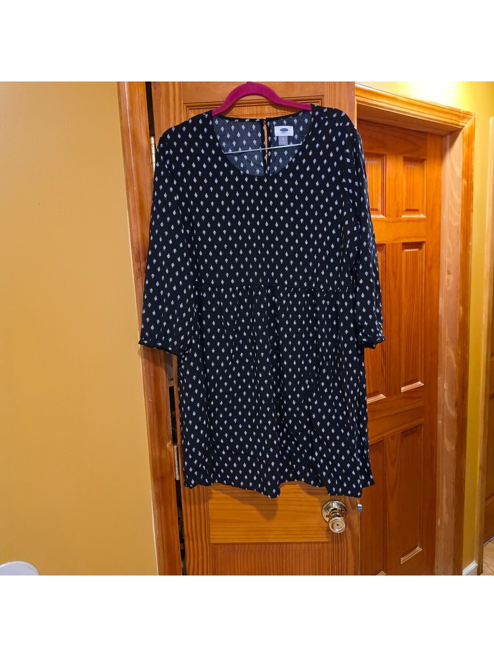 Old Navy navy printed 3/4 sleeve dress